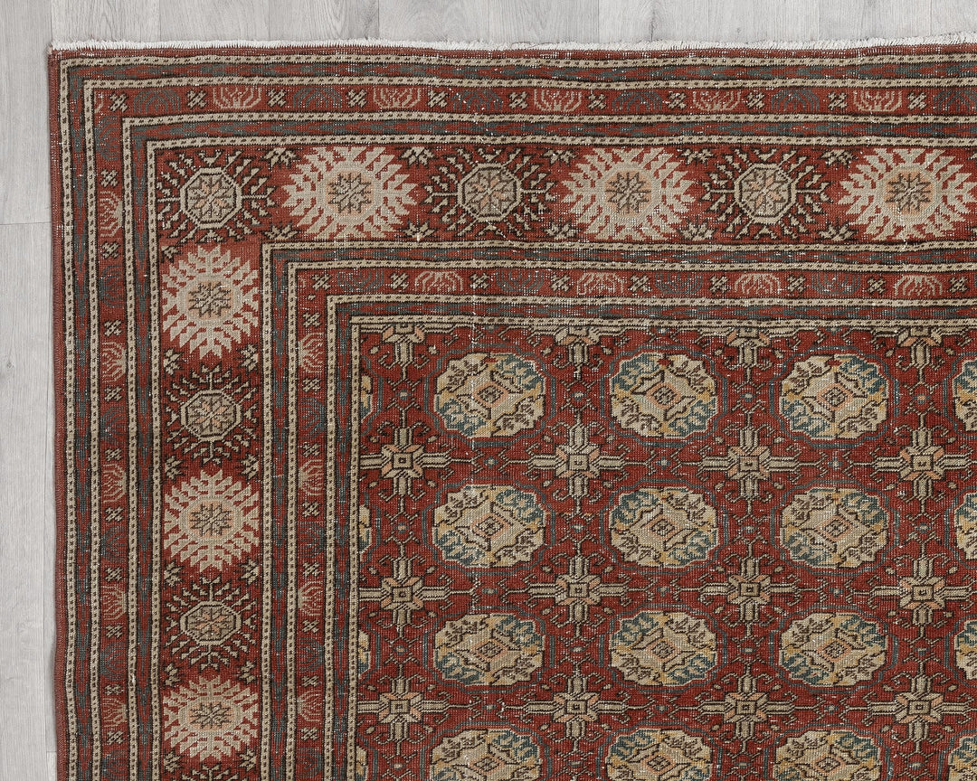 Red Oushak Rug 6' 4" x 9' 7" | No. VR50810
