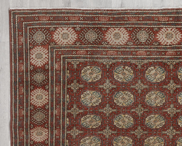 Red Oushak Rug 6' 4" x 9' 7" | No. VR50810