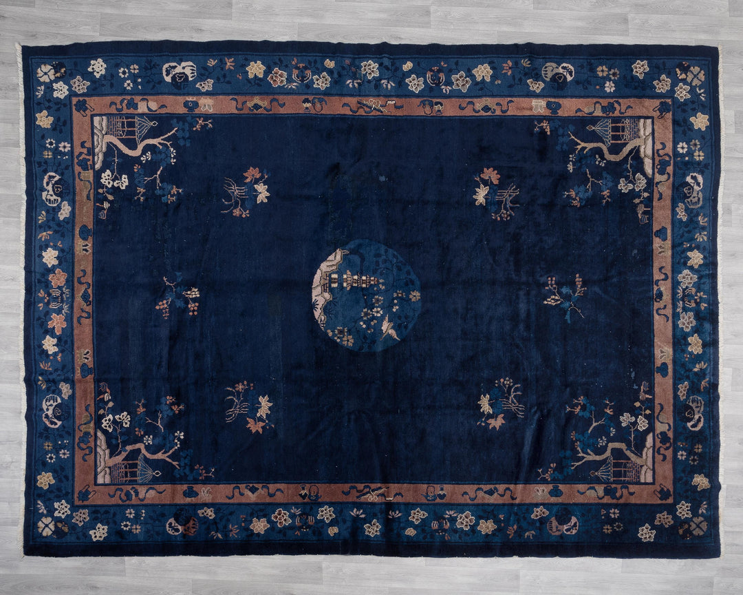 Blue Oushak Rug 8' 11" x 11' 2" | No. VR11482