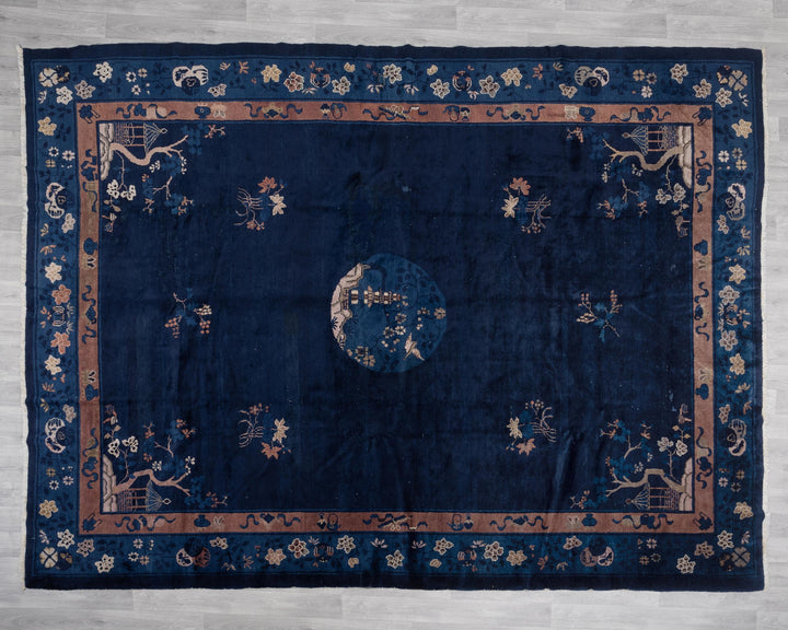 Blue Oushak Rug 8' 11" x 11' 2" | No. VR11482
