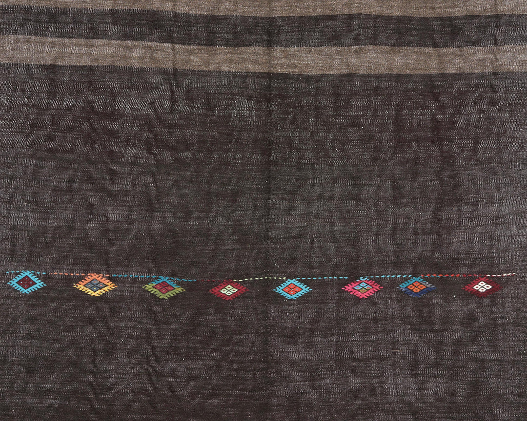 Brown Kilim Rug 5' 8" x 9' 2" | No. VR15498