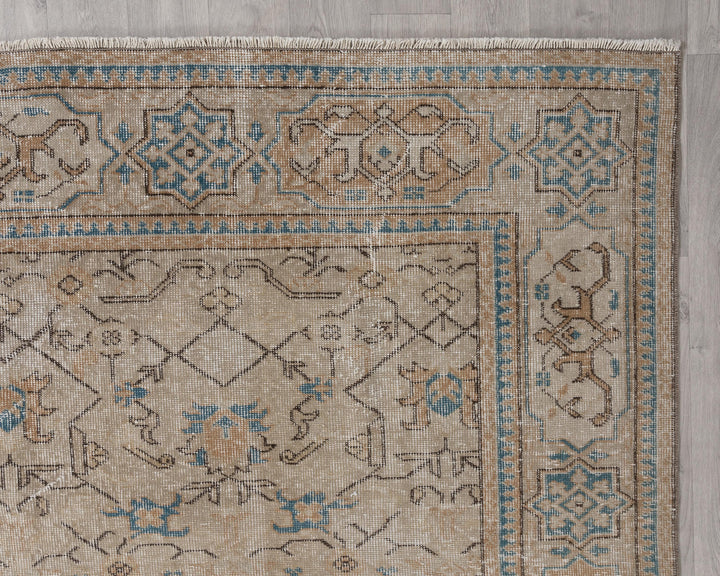Beige Oushak Rug 6' 11" x 10' 1" | No. VR80530