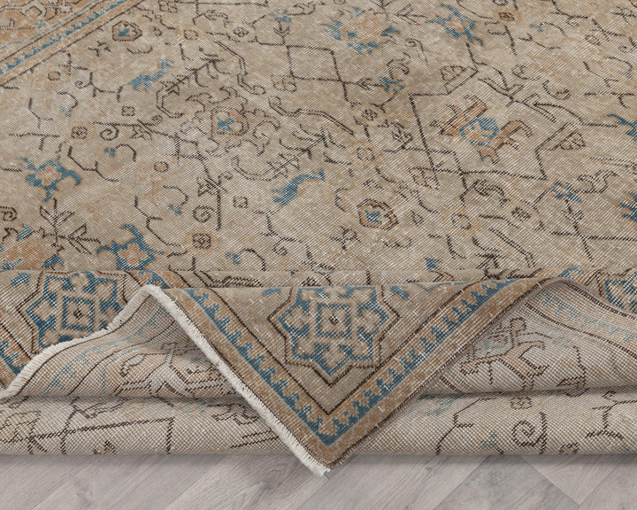 Beige Oushak Rug 6' 11" x 10' 1" | No. VR80530