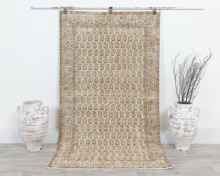 Beige Oushak Rug 3' 9" x 6' 9" | No. VR95565