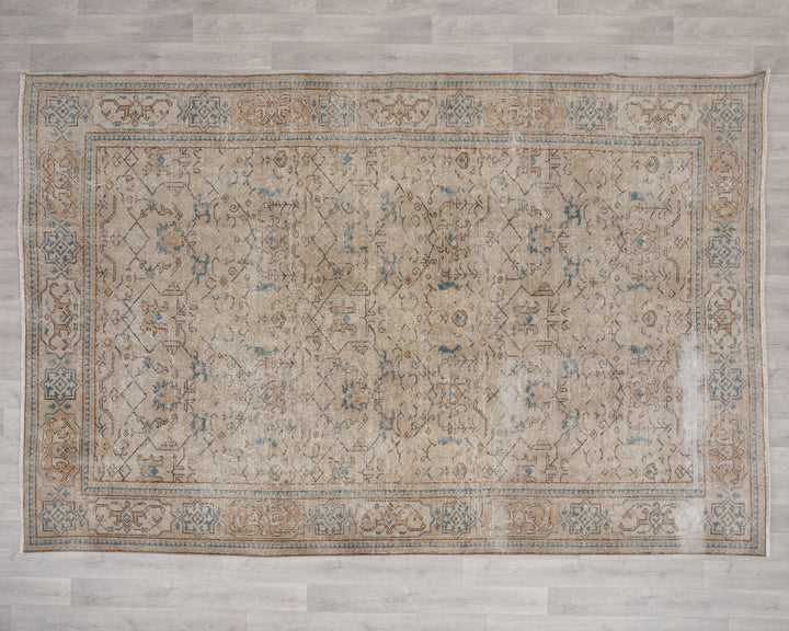 Beige Oushak Rug 6' 11" x 10' 1" | No. VR80530