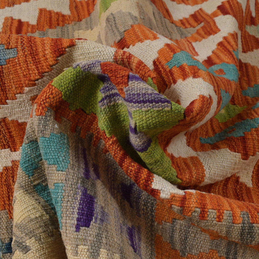 Hand Woven Wool Kelim 6' 9" x 10' 1" - No. AL64864