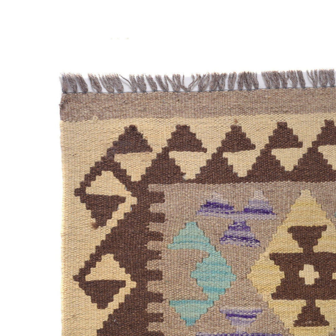 Handmade Turkish Design Wool Kilim 3' 4" x 4' 10" - No. AL59007