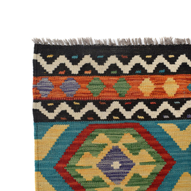 Hand Knotted Afghan Style Kilim Runner 2' 9" x 9' 5" - No. AL92503