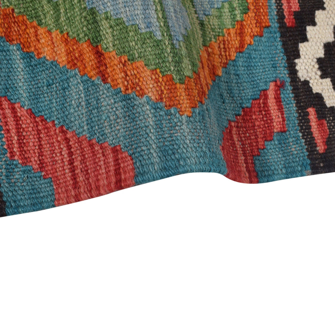 Hand Knotted Afghan Style Kilim Runner 2' 8" x 9' 8" - No. AL25620