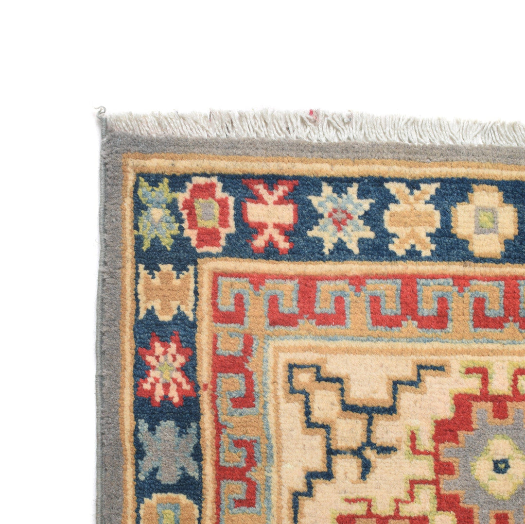 Gray Afghan Kazak Rug 5'7" x 8'0" Hand-Knotted view