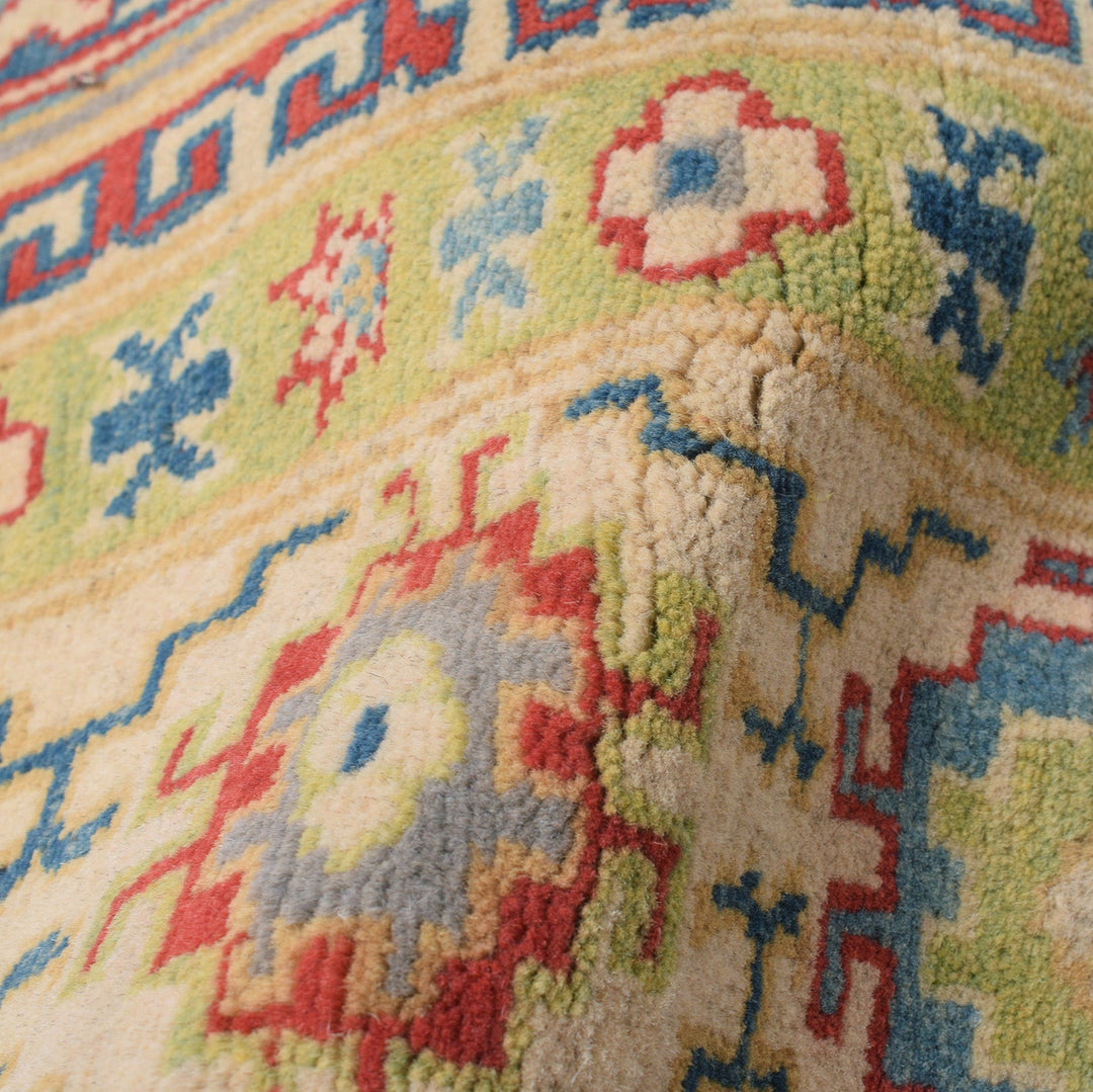Gray Afghan Kazak Rug 5'7" x 8'0" Hand-Knotted field