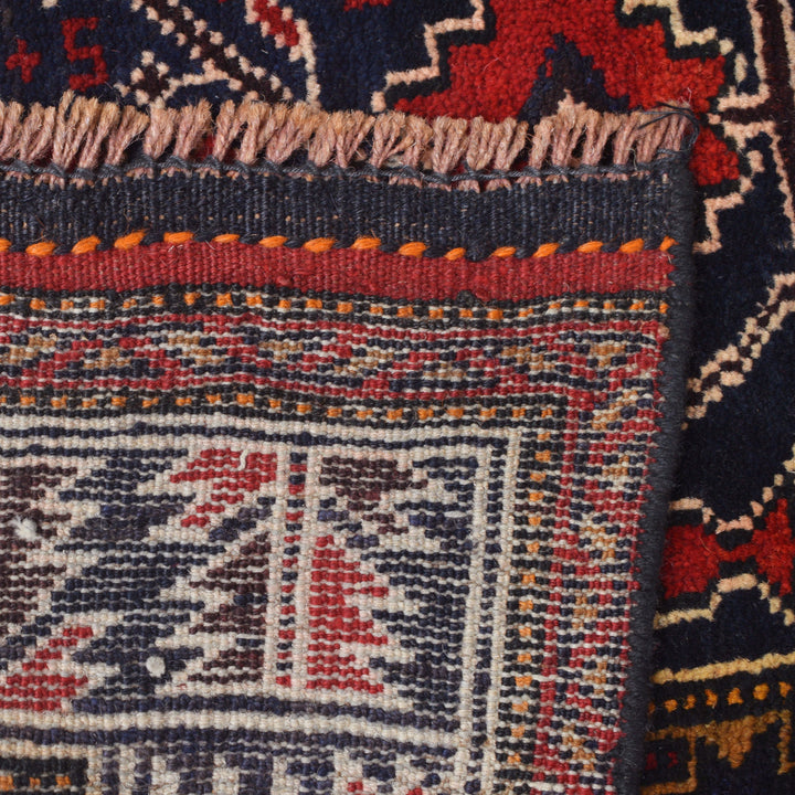 Afghan Baluchi Rug 4' 0" x 5' 9" Hand-Knotted pattern