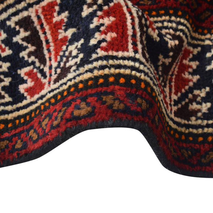 Afghan Baluchi Rug 4' 0" x 5' 9" Hand-Knotted border