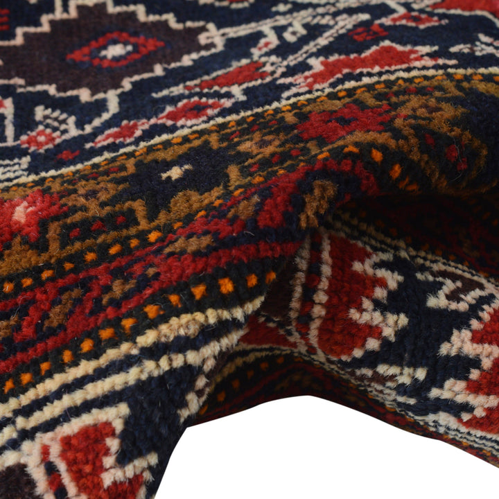Afghan Baluchi Rug 4' 0" x 5' 9" Hand-Knotted field