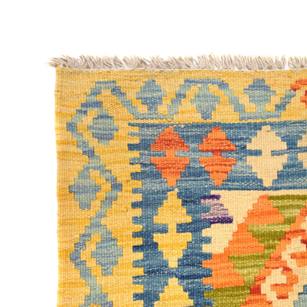 Colorful Flat-Weave Wool Kilim Runner 2' 4" x 6' 10" - No. AL11708
