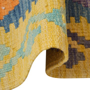 Colorful Flat-Weave Wool Kilim Runner 2' 4" x 6' 10" - No. AL11708