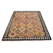 Handmade Turkish Design Wool Kilim 5' 0" x 6' 6" - No. AL50085