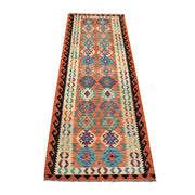 Hand Knotted Afghan Style Kilim Runner 2' 9" x 9' 9" - No. AL86587