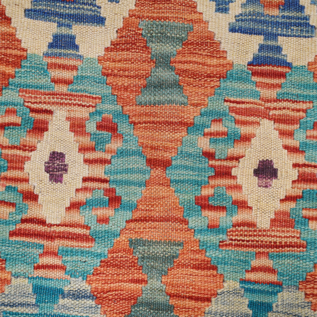 Hand Knotted Afghan Style Kilim Runner 2' 9" x 9' 9" - No. AL86587