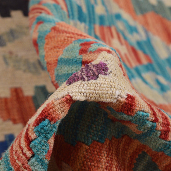 Hand Knotted Afghan Style Kilim Runner 2' 9" x 9' 9" - No. AL86587