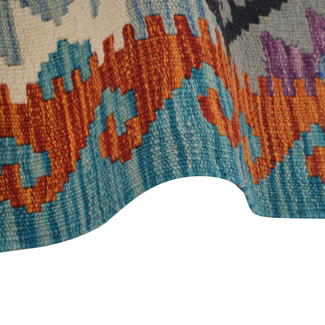 Hand Knotted Afghan Style Kilim Runner 2' 8" x 9' 9" - No. AL54086