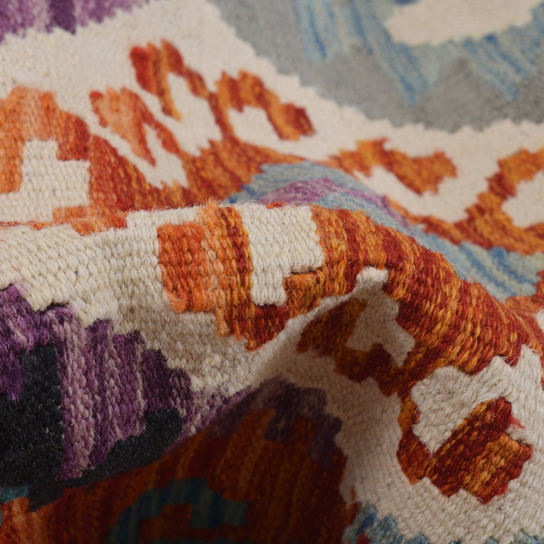 Hand Knotted Afghan Style Kilim Runner 2' 8" x 9' 9" - No. AL54086