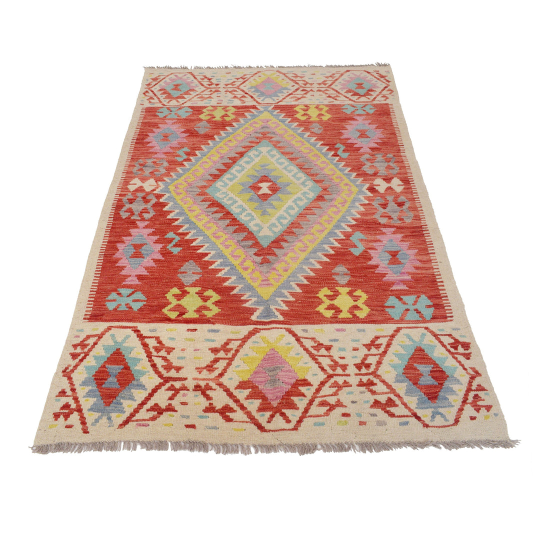 Afghan Vegetable Kilim Rug 3' 11" x 6' 4" Flat-Weave view