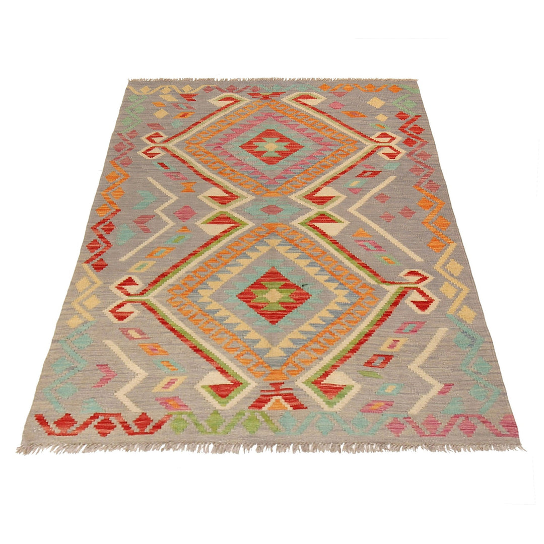 Handmade Afghan Vegetable Kilim 4' 1" x 5' 9" - No. AL96453