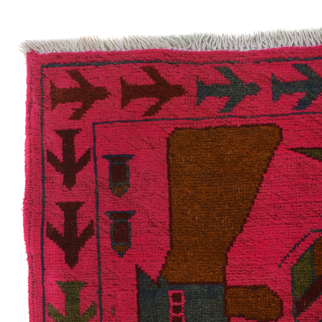 Handmade Afghan War Area Rug 3' 5" x 4' 10" - No. AL86243