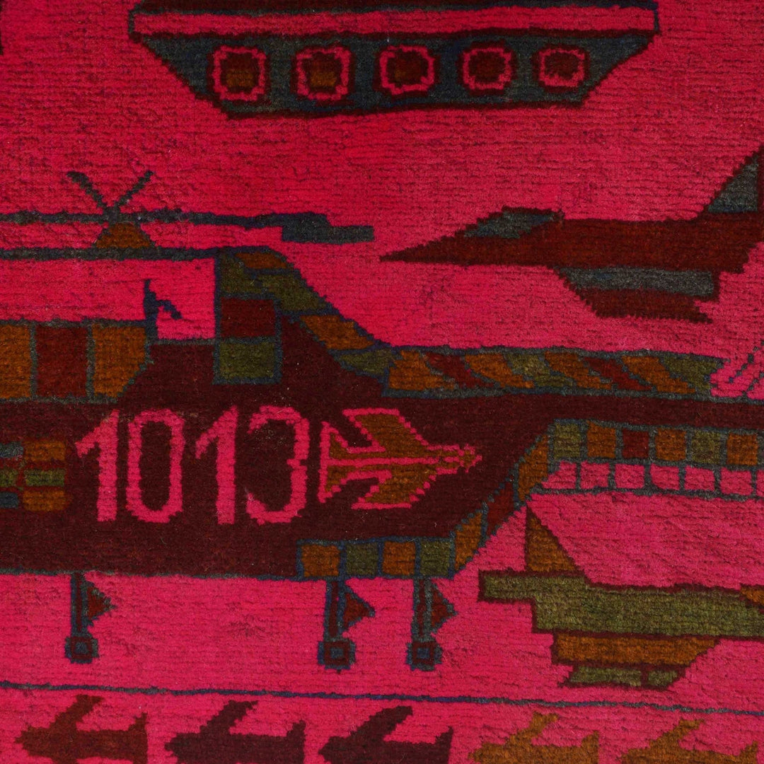 Handmade Afghan War Area Rug 3' 5" x 4' 10" - No. AL86243