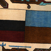 Handmade Afghan War Area Rug 3' 4" x 4' 11" - No. AL39722