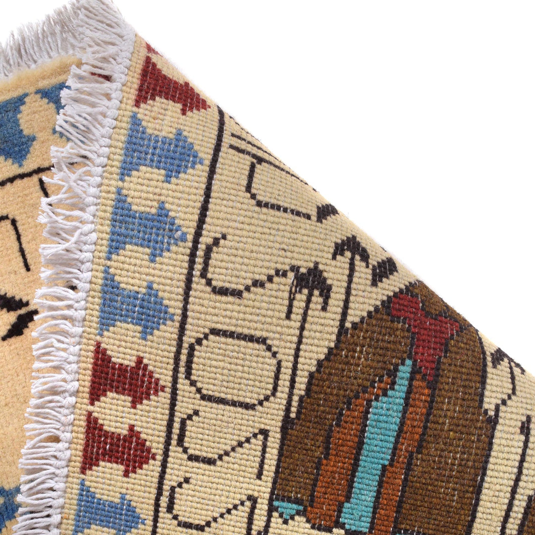 Handmade Afghan War Area Rug 3' 4" x 4' 11" - No. AL39722