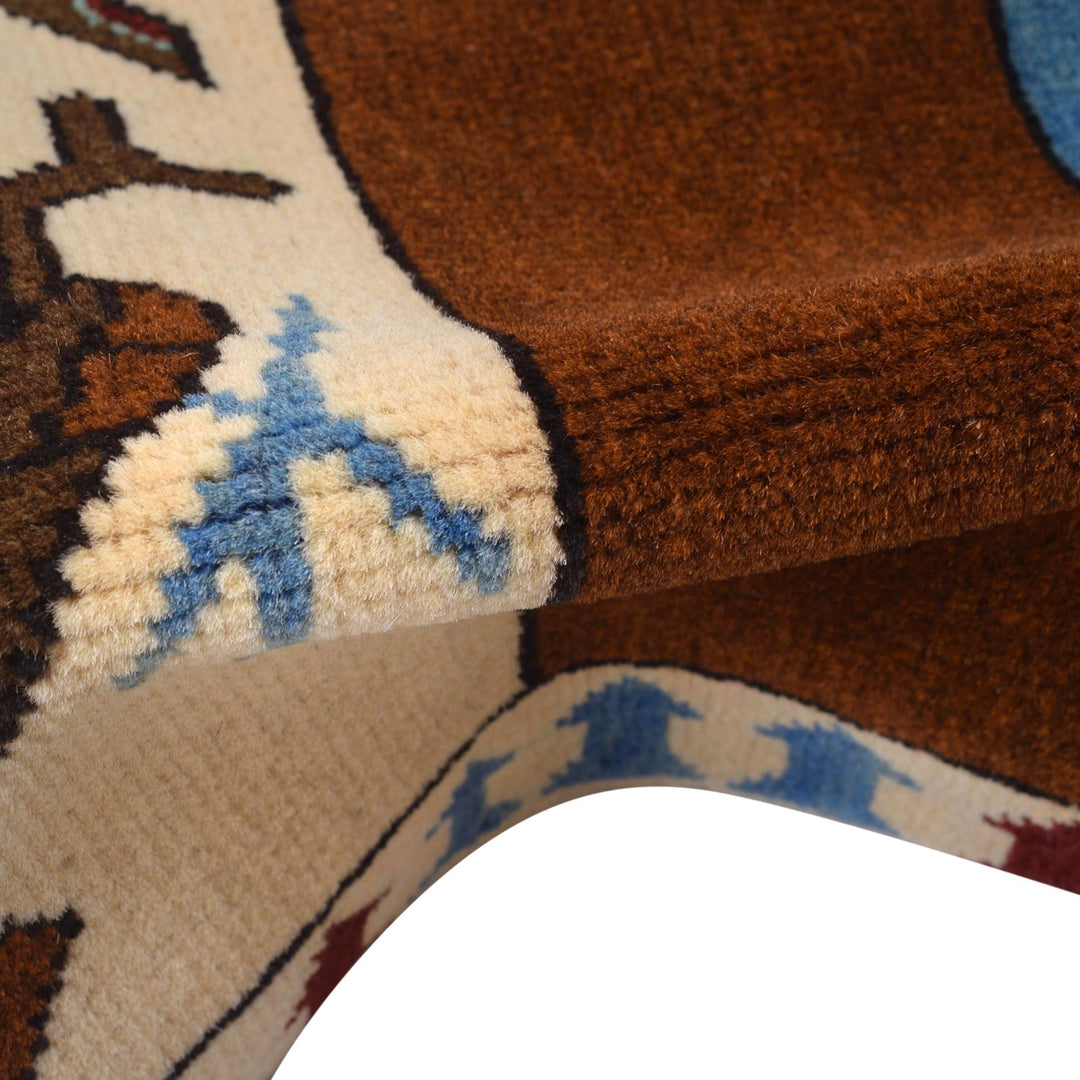 Handmade Afghan War Area Rug 3' 4" x 4' 11" - No. AL39722