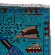 Handmade Afghan War Area Rug 3' 5" x 4' 11" - No. AL34209
