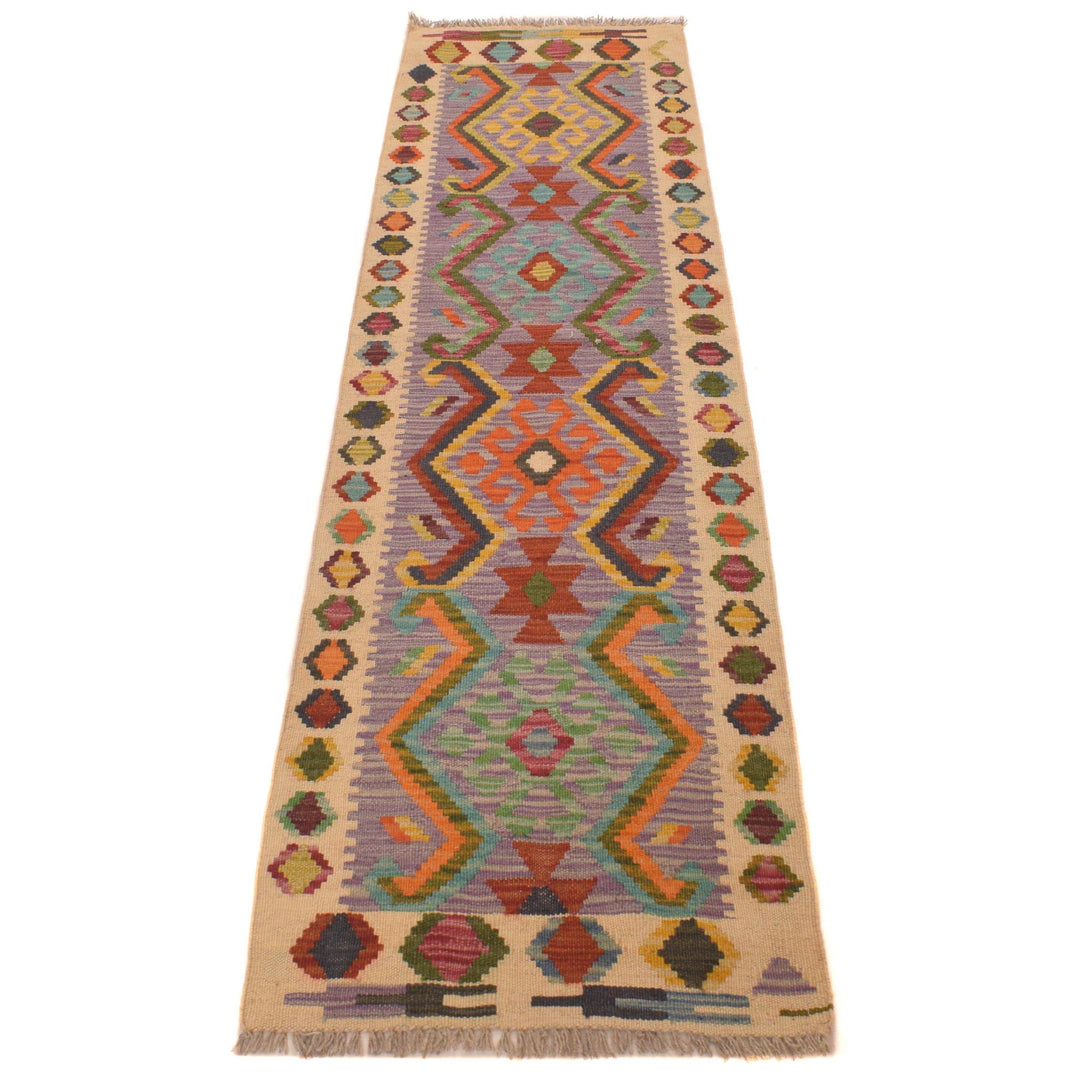 Multi Color ful Flat-Weave Wool Kilim Runner 1' 9" x 6' 6" - No. AL74603