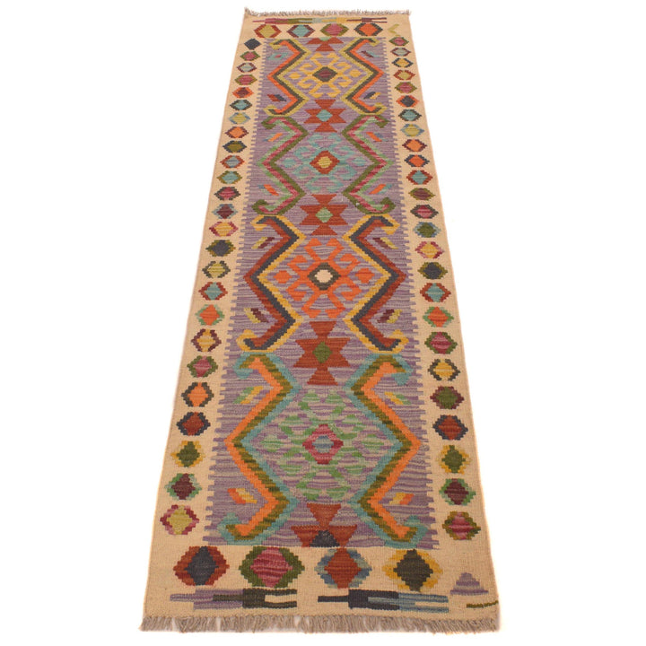 Multi Color ful Flat-Weave Wool Kilim Runner 1' 9" x 6' 6" - No. AL74603