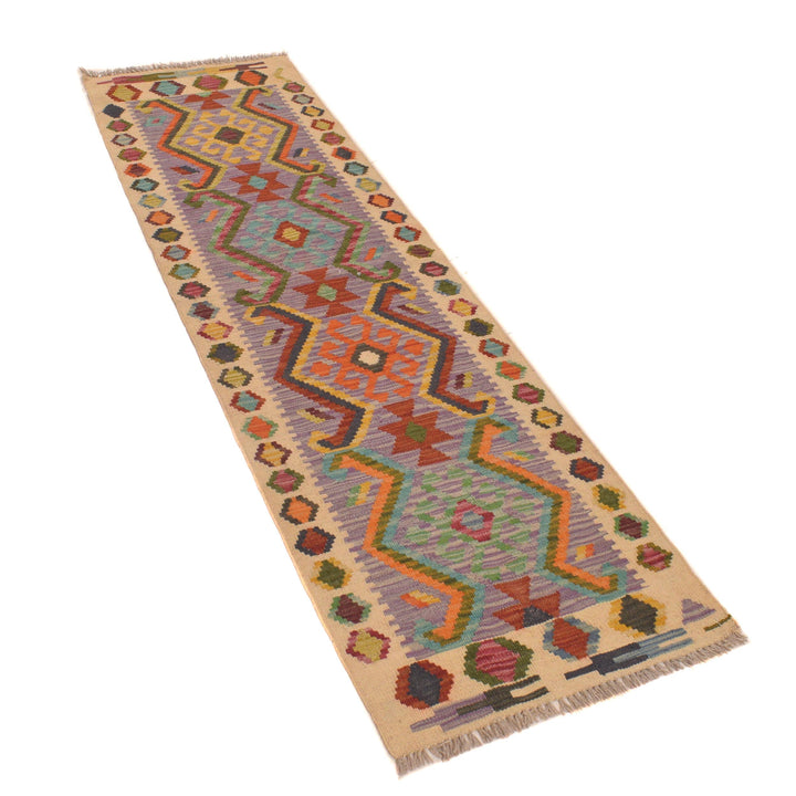 Multi Color ful Flat-Weave Wool Kilim Runner 1' 9" x 6' 6" - No. AL74603
