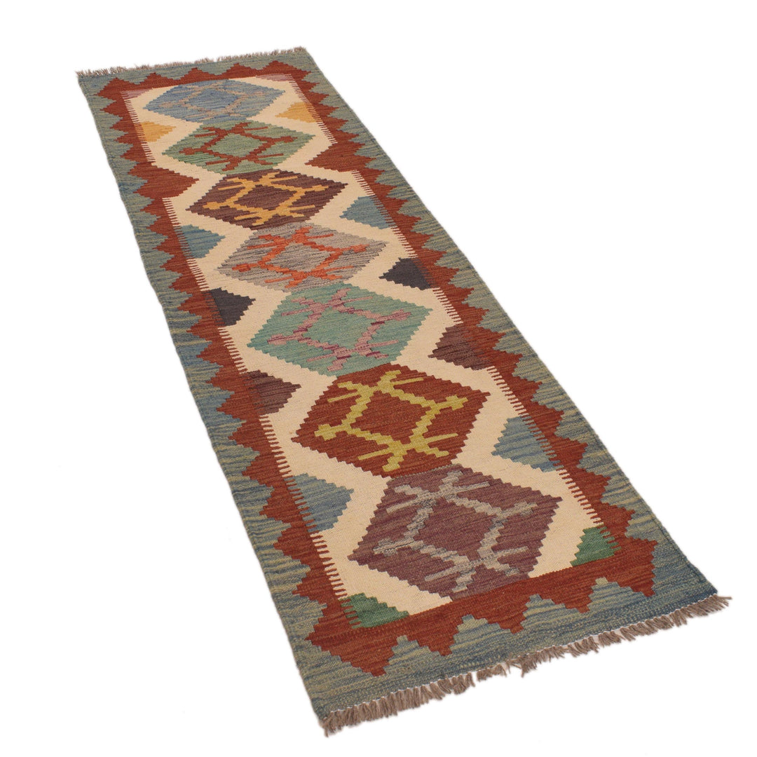Afghan Vegetable Kelim Runner 2' 1" x 6' 8" Flat-Weave view