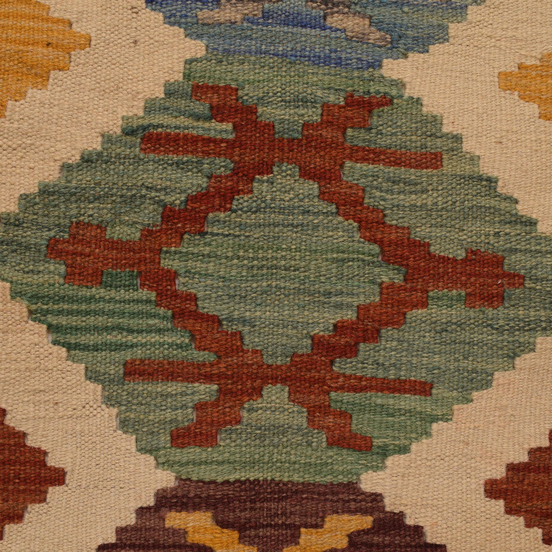 Afghan Vegetable Kelim Runner 2' 1" x 6' 8" Flat-Weave border