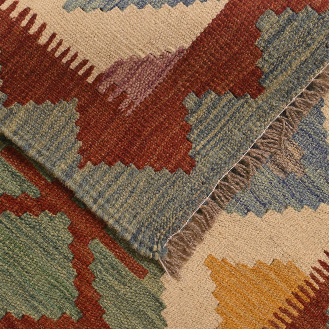 Afghan Vegetable Kelim Runner 2' 1" x 6' 8" Flat-Weave field