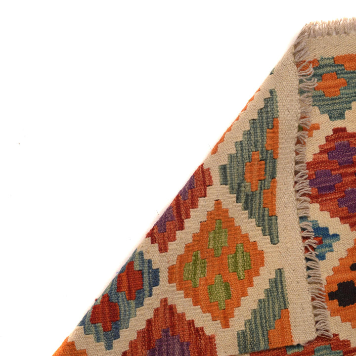 Afghan Kilim Rug 2' 7" x 9' 9" Flat-Weave field