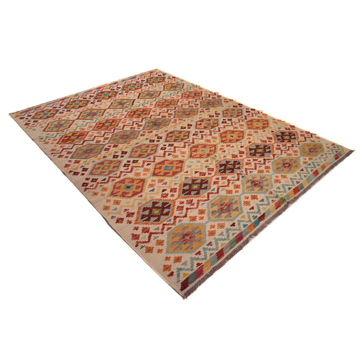 Afghan Kelim Rug 6' 0" x 8' 1" Flat-Weave view