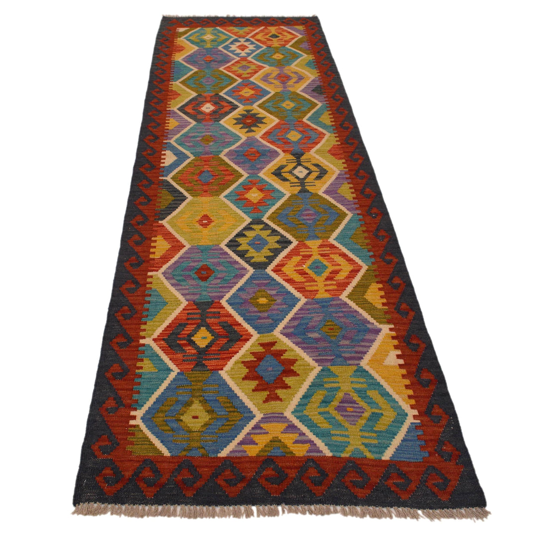 Afghan Kilim Runner 2' 8" x 9' 7" Flat-Weave detail