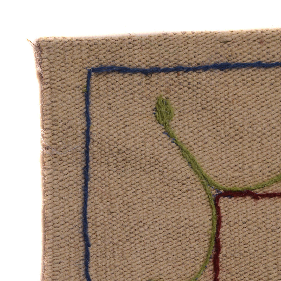 Beige Afghan Kilim Rug 5' 5" x 7' 10" Flat-Weave | No. AL96443