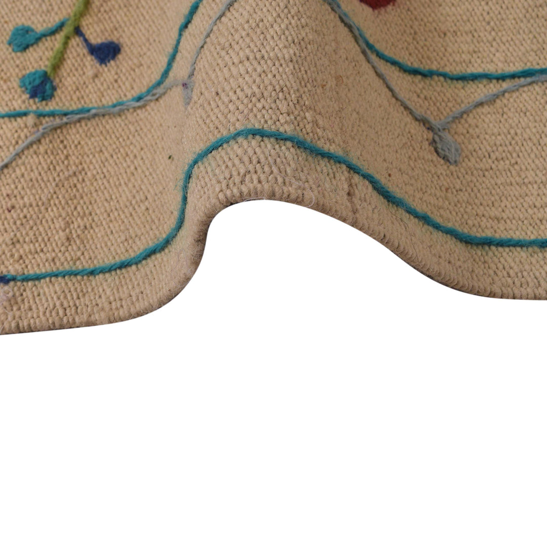 Beige Afghan Kilim Rug 5' 5" x 7' 10" Flat-Weave | No. AL96443
