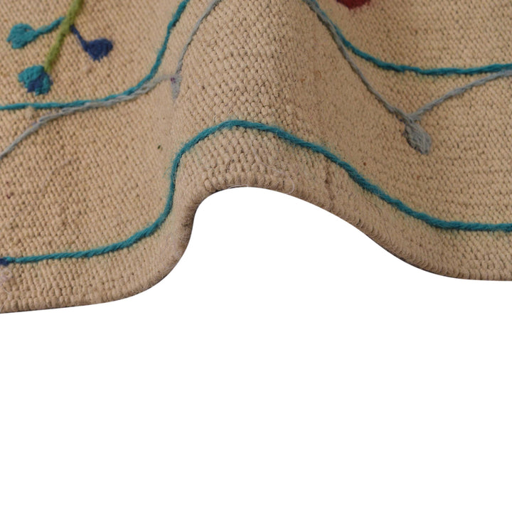 Beige Afghan Kilim Rug 5' 5" x 7' 10" Flat-Weave | No. AL96443