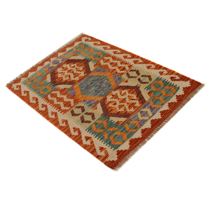 Handmade Turkish Design Wool Kilim 2' 9" x 3' 9" - No. AL73293
