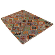 Hand Knotted Afghan Style Kilim 4' 4" x 5' 9" - No. AL88885