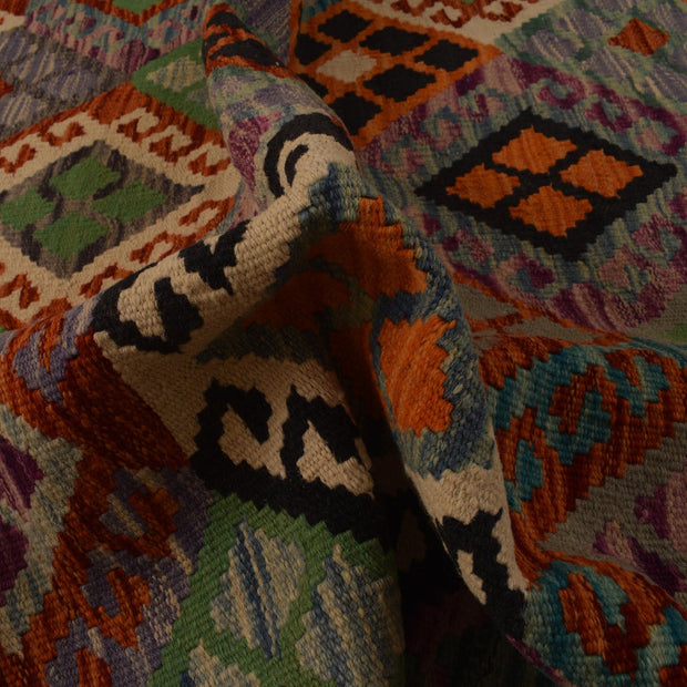 Hand Knotted Afghan Style Kilim 4' 4" x 5' 9" - No. AL88885