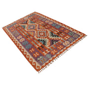 Hand Knotted Afghan Style Kilim 4' 0" x 6' 1" - No. AL24879